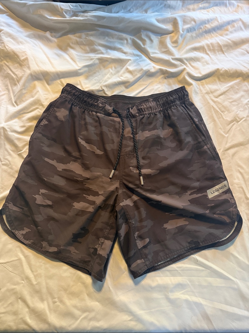 Luka Legends Men's 7” inseam w/Liner Medium Camo Swim/Training Shorts - Charcoal